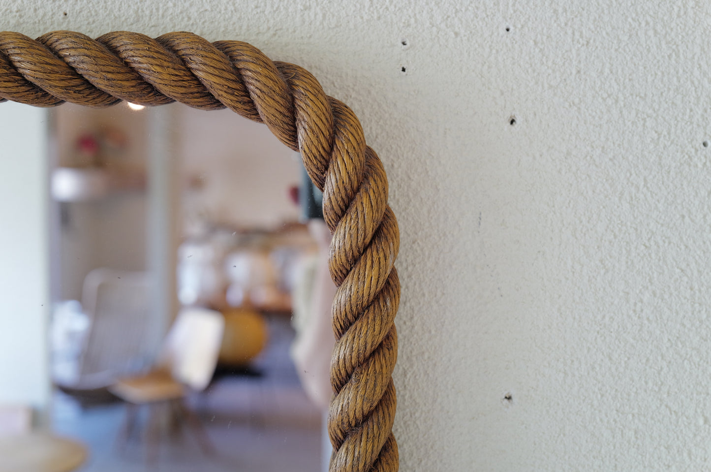1960s Vintage rope - look wall mirror