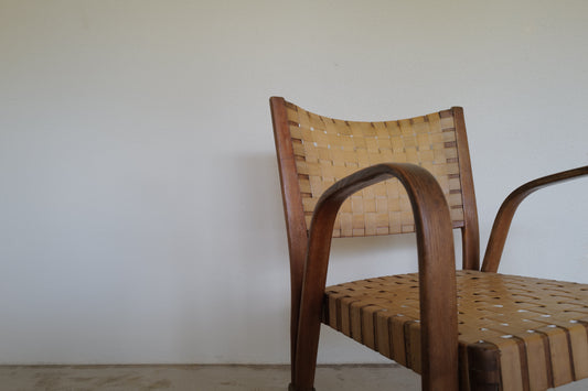 Bow wood armchair by Hugues Steiner 1950s