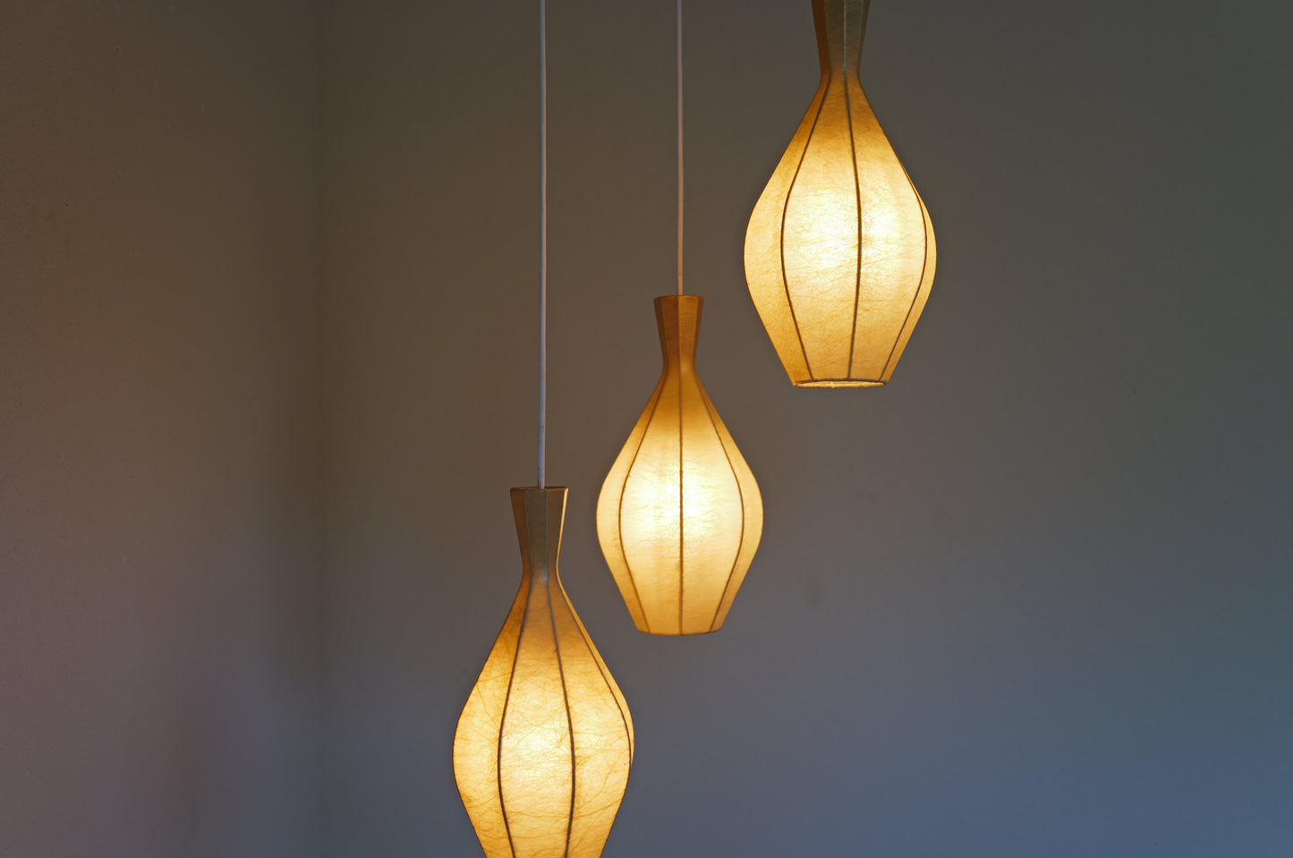 1960s Cocoon cascade ceiling lamp with 3 shades