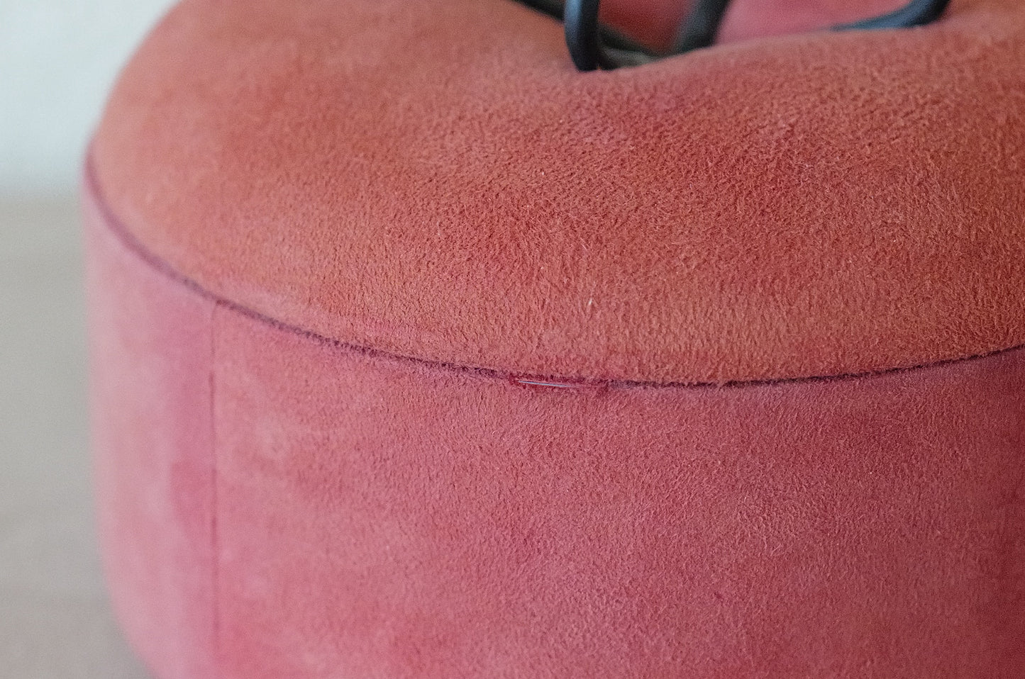 1960s Pink suede and iron accessory case