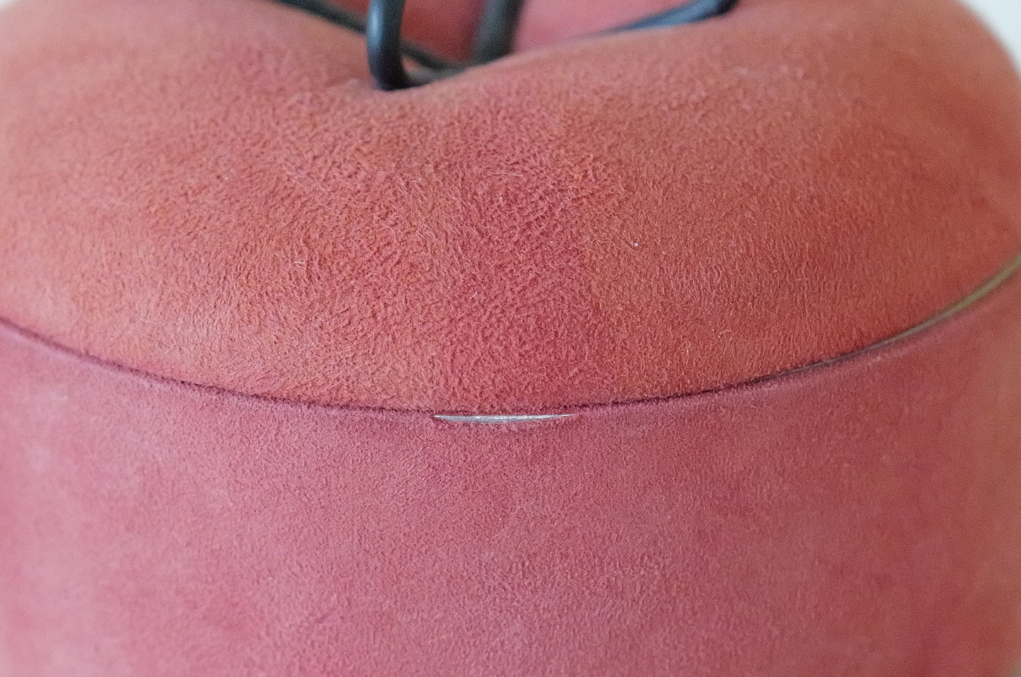 1960s Pink suede and iron accessory case