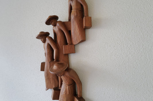 French handmade wall sculpture "monk" 1960s
