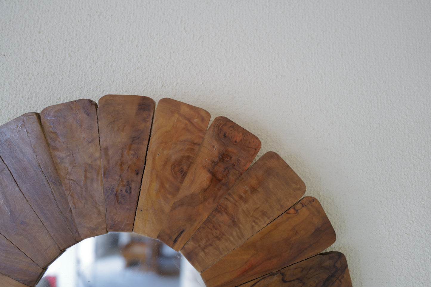 Sun wall mirror ,wooden 1960s France