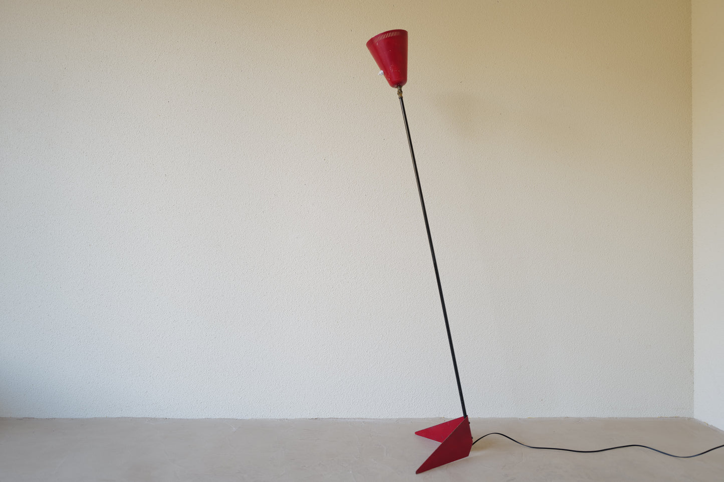 Red floor lamp by Svend Aage Holm-Sørensen Denmark 1950s