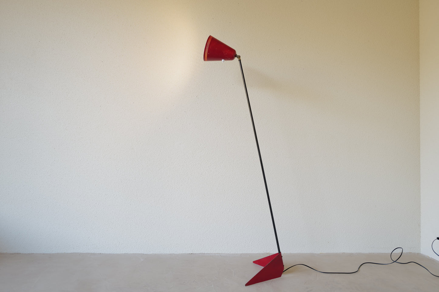 Red floor lamp by Svend Aage Holm-Sørensen Denmark 1950s