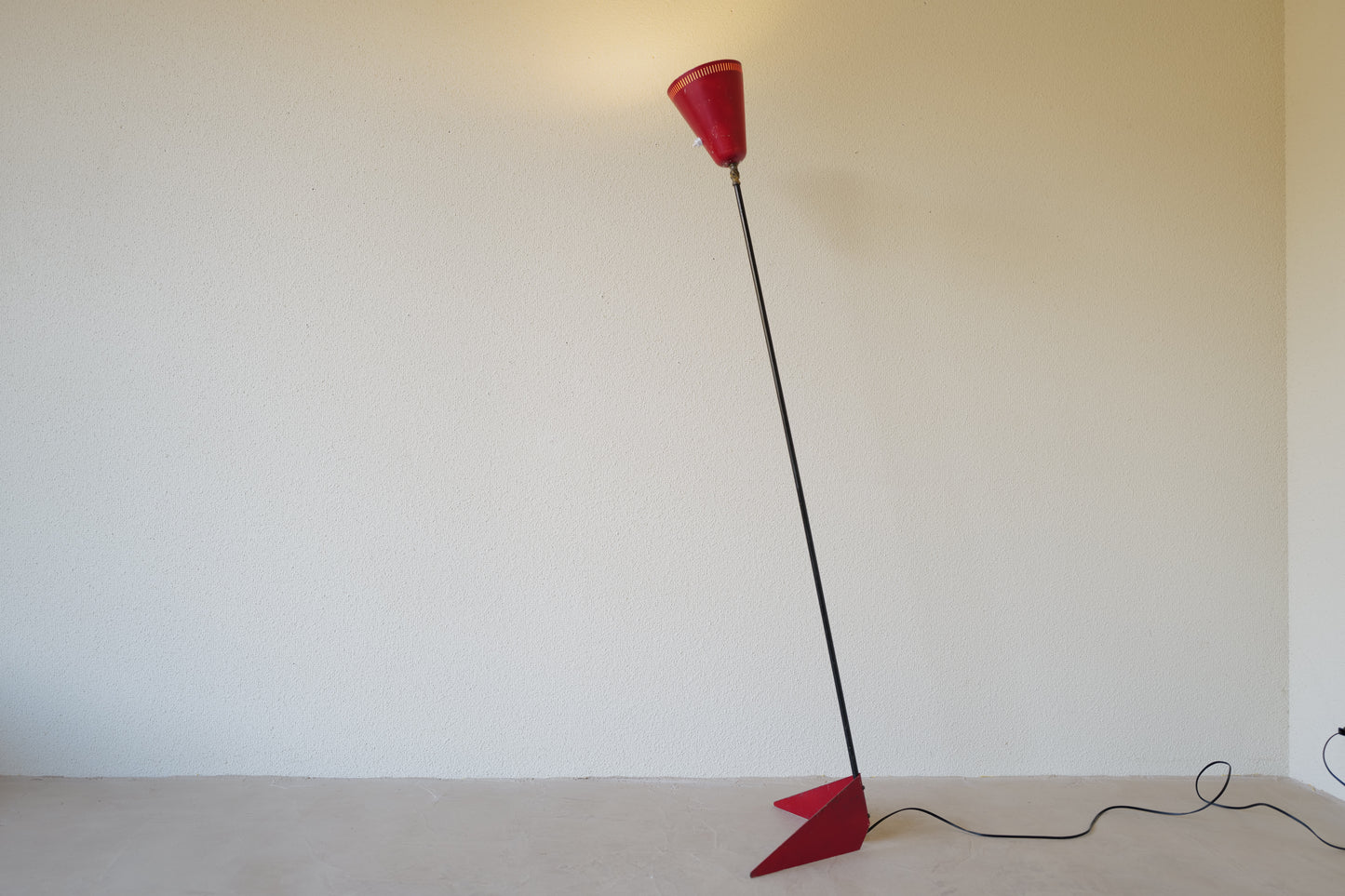Red floor lamp by Svend Aage Holm-Sørensen Denmark 1950s