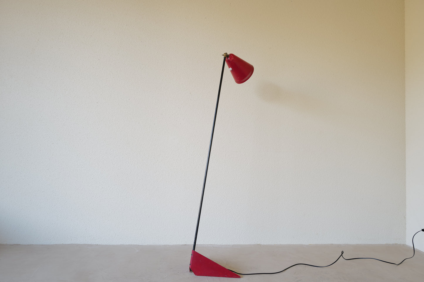 Red floor lamp by Svend Aage Holm-Sørensen Denmark 1950s