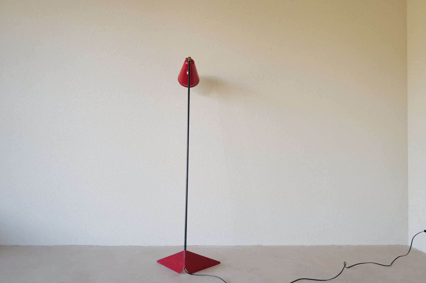 Red floor lamp by Svend Aage Holm-Sørensen Denmark 1950s