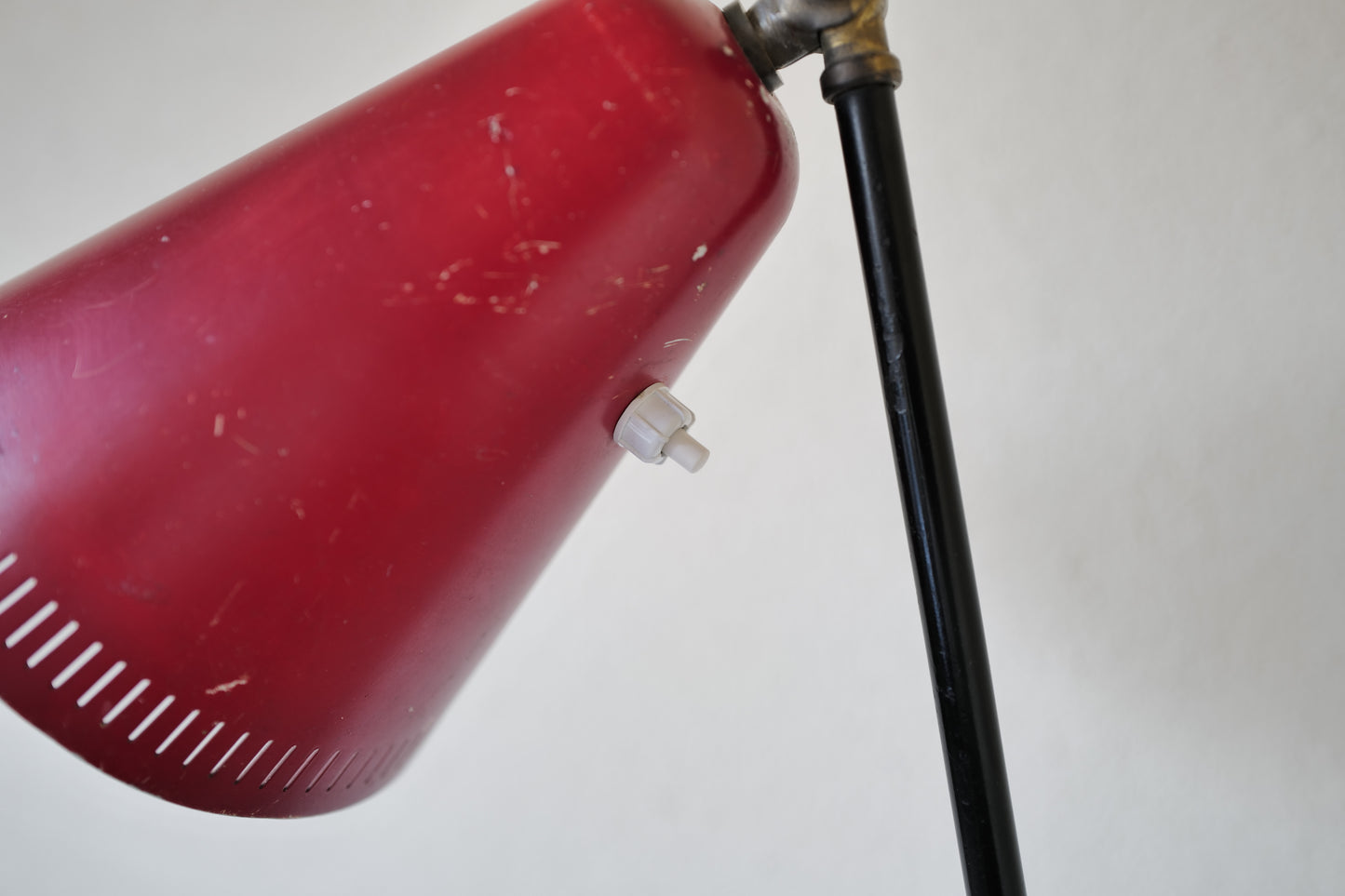 Red floor lamp by Svend Aage Holm-Sørensen Denmark 1950s