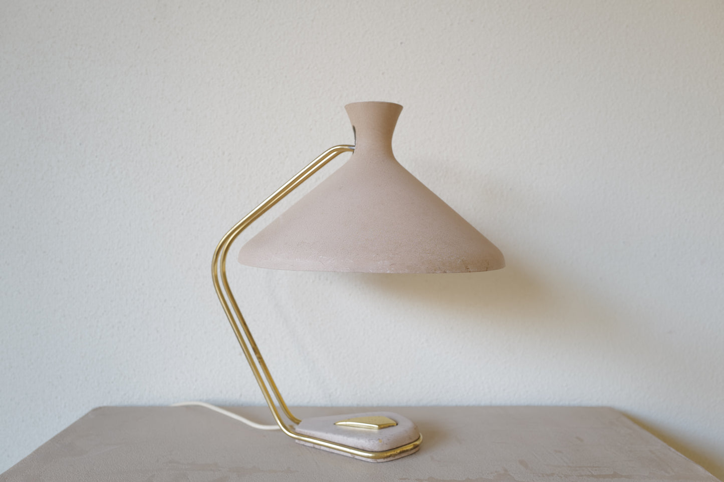 German Mid Century Modern brass and metal table lamp 1950s