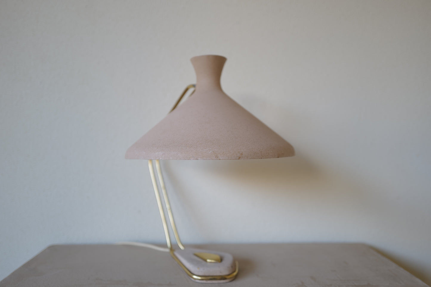 German Mid Century Modern brass and metal table lamp 1950s