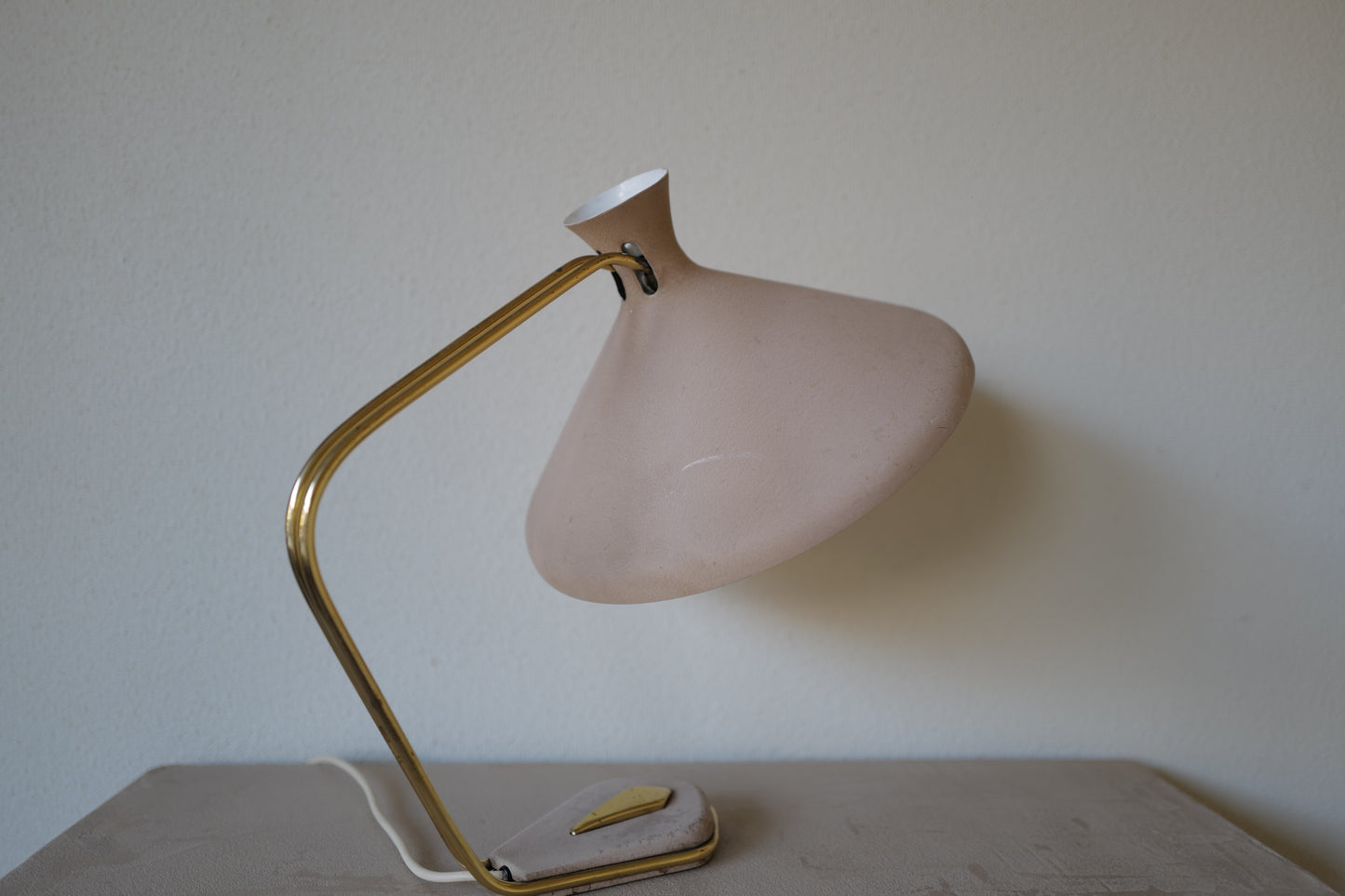 German Mid Century Modern brass and metal table lamp 1950s