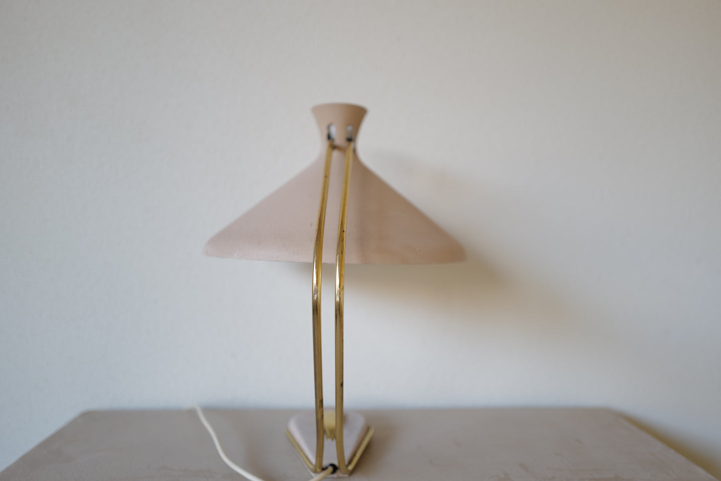 German Mid Century Modern brass and metal table lamp 1950s