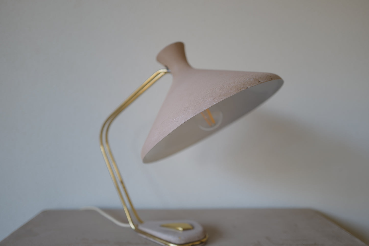 German Mid Century Modern brass and metal table lamp 1950s