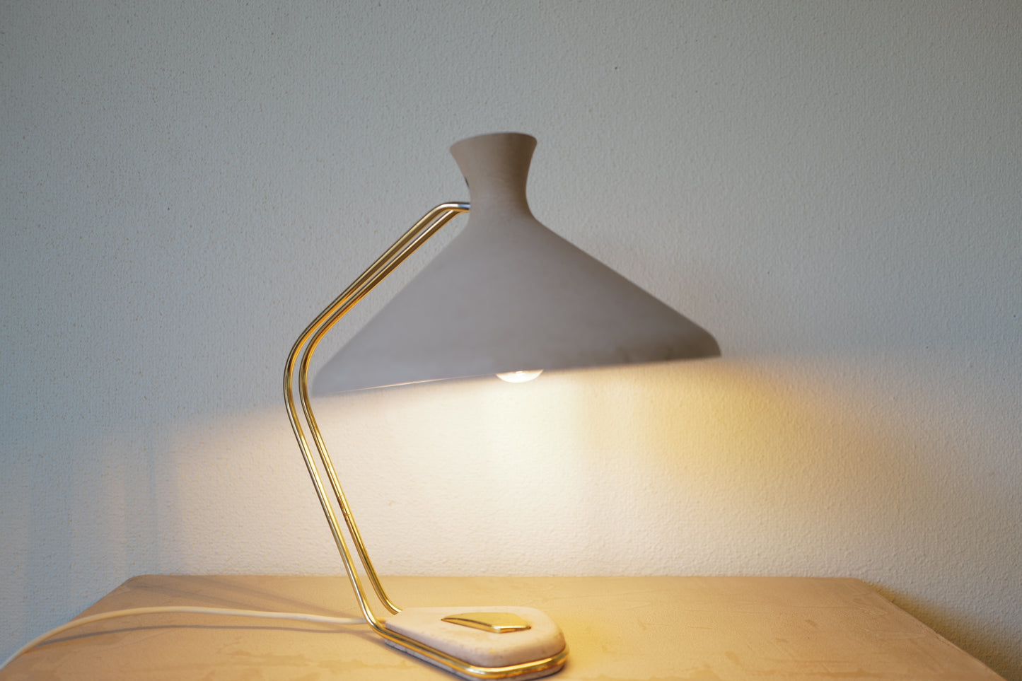 German Mid Century Modern brass and metal table lamp 1950s