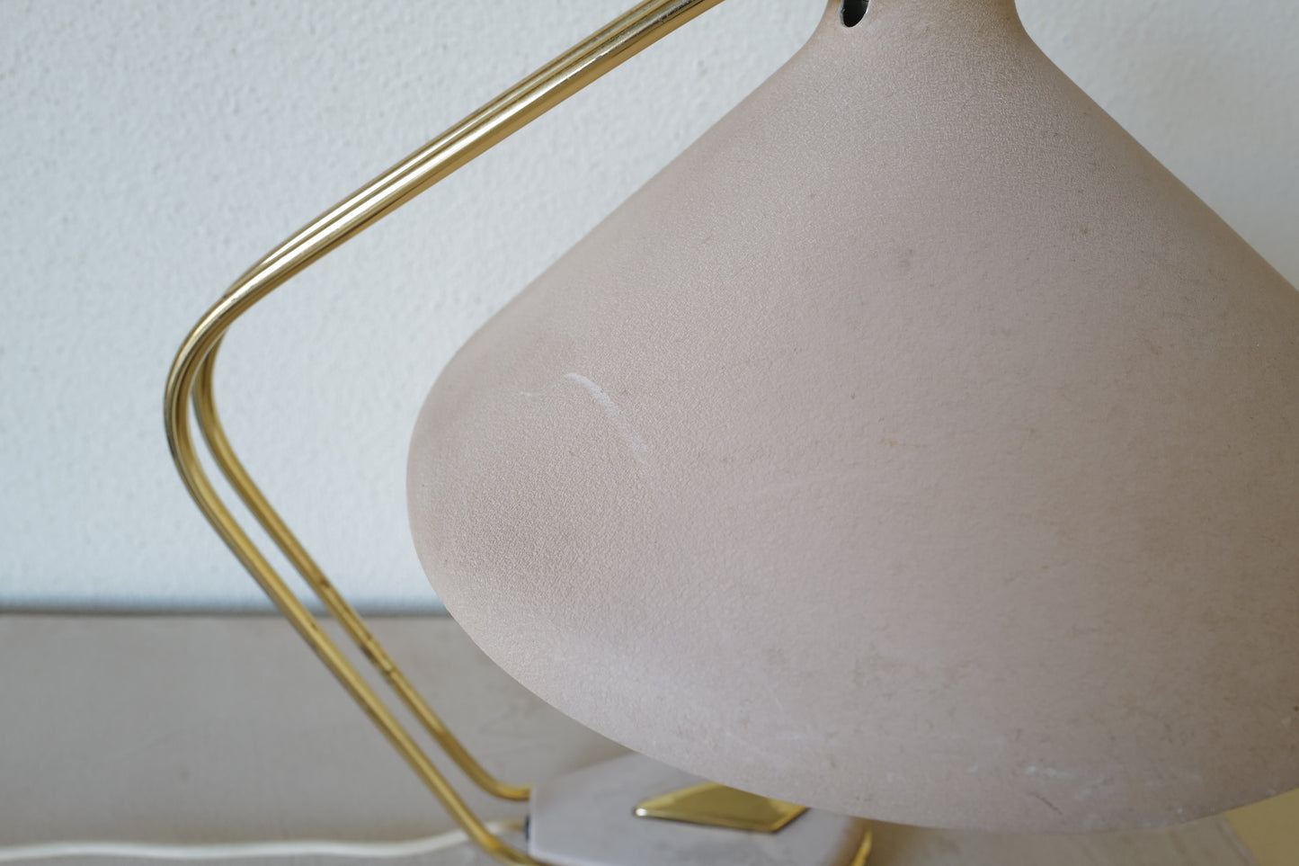 German Mid Century Modern brass and metal table lamp 1950s