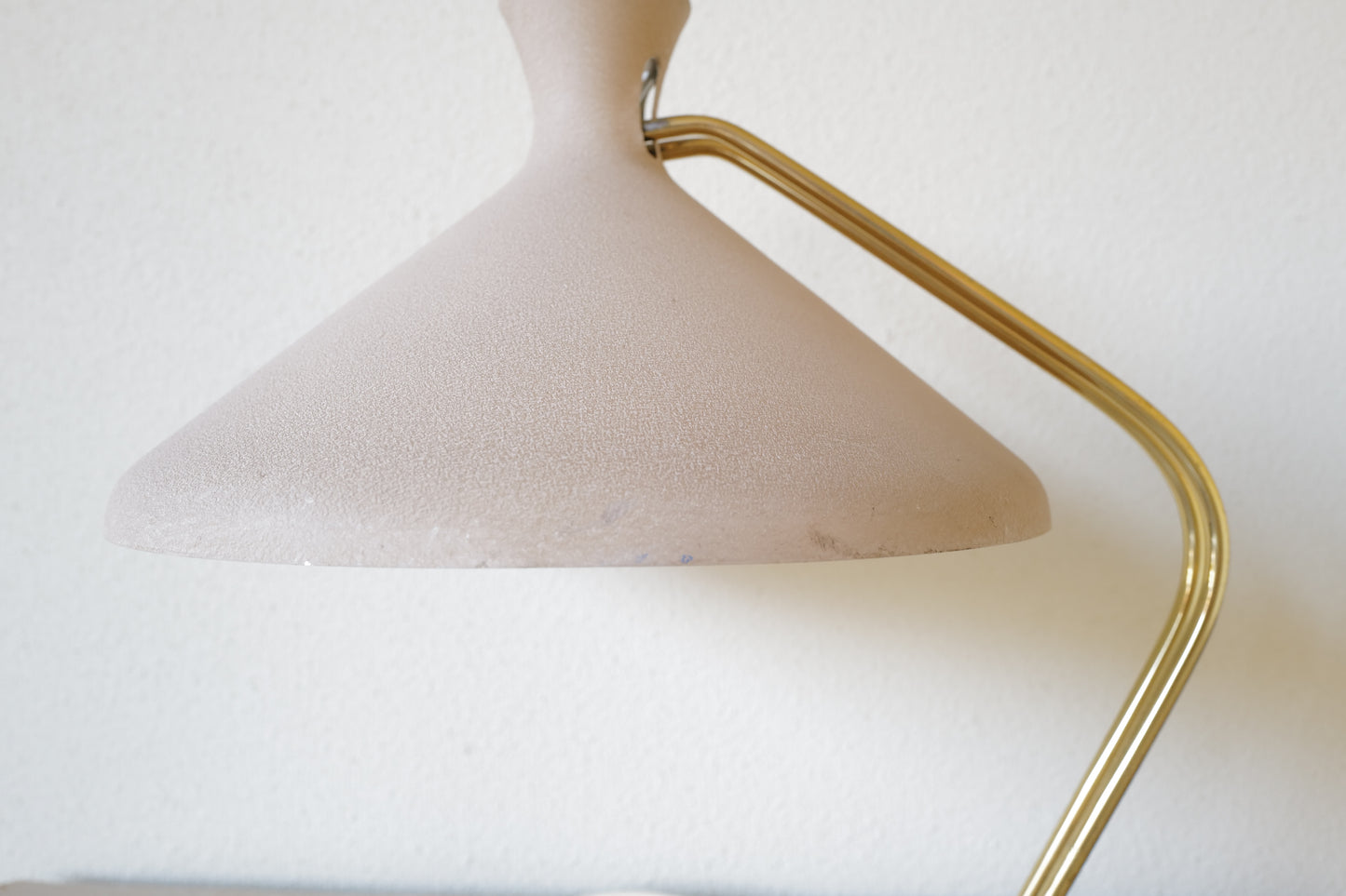 German Mid Century Modern brass and metal table lamp 1950s