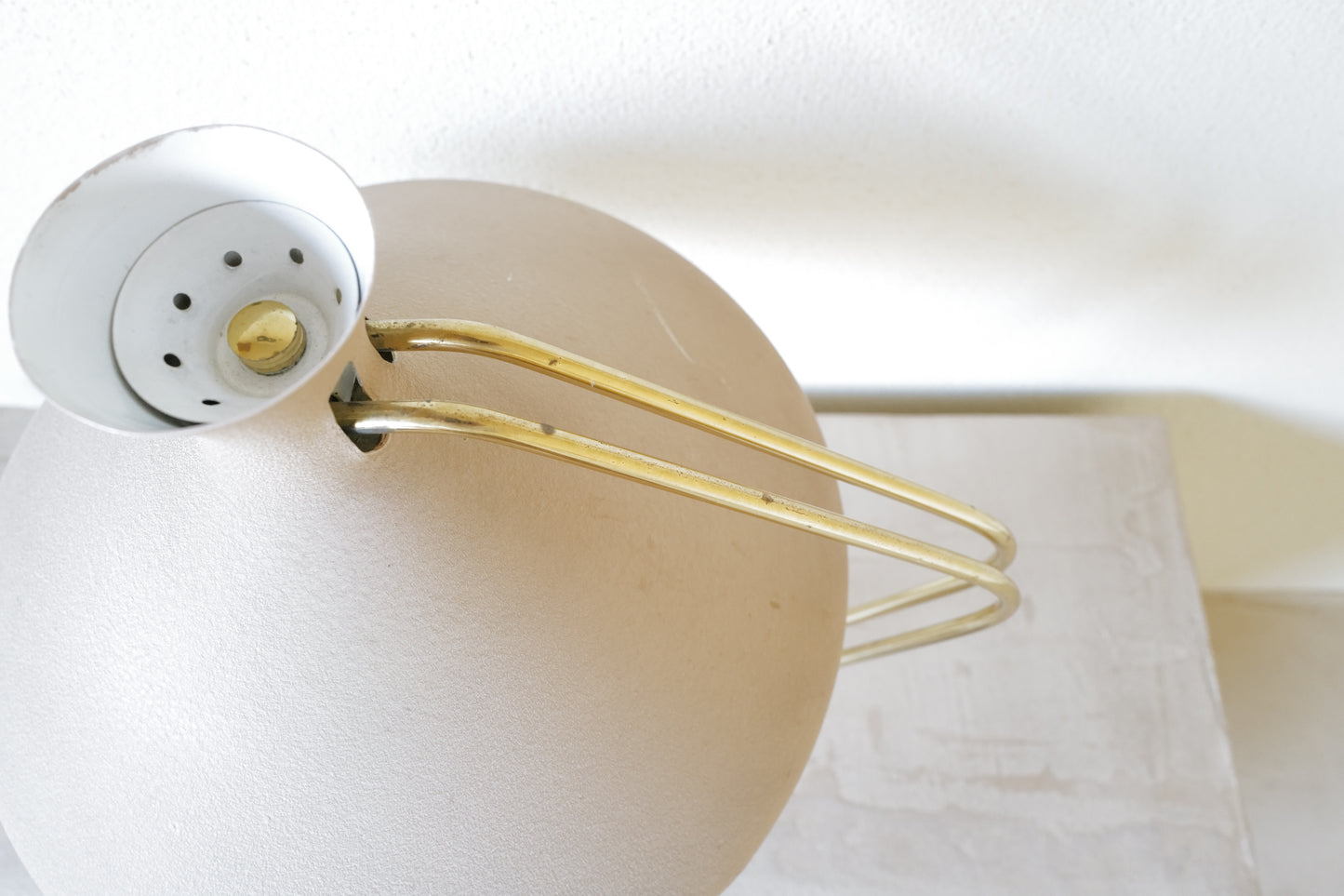 German Mid Century Modern brass and metal table lamp 1950s