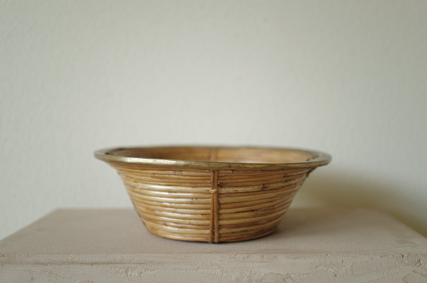1960s Rattan and Brass Basket Style of Gabriella Crespi, Italy ⑤