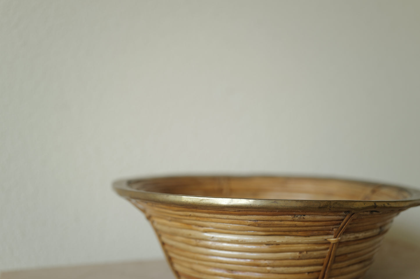 1960s Rattan and Brass Basket Style of Gabriella Crespi, Italy ⑤