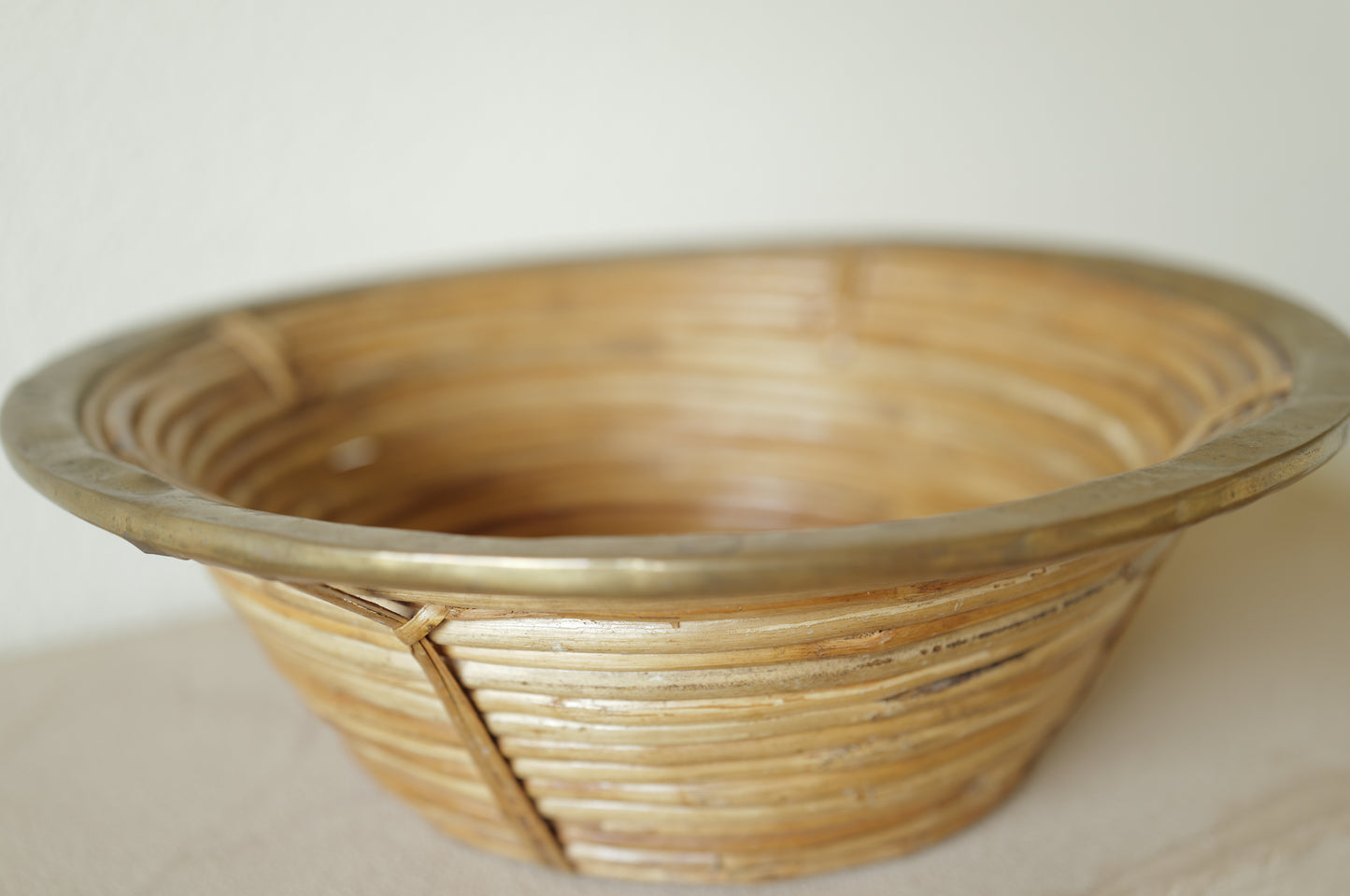 1960s Rattan and Brass Basket Style of Gabriella Crespi, Italy ⑤
