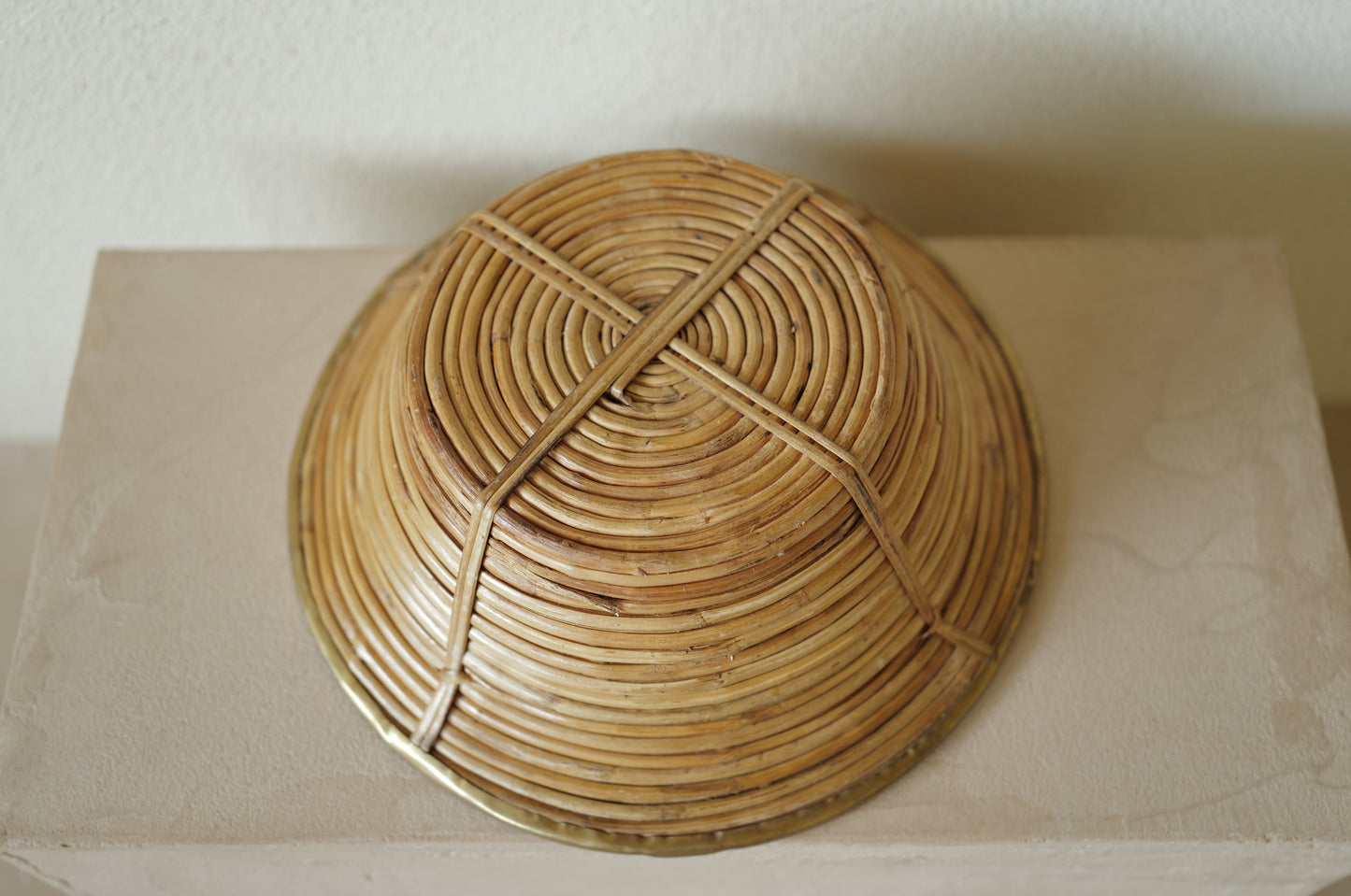 1960s Rattan and Brass Basket Style of Gabriella Crespi, Italy ⑤
