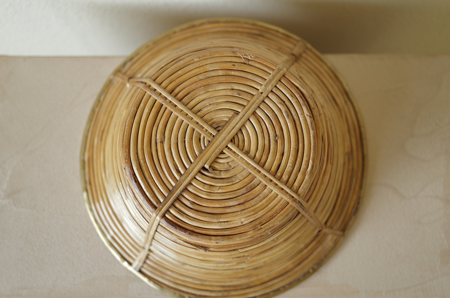 1960s Rattan and Brass Basket Style of Gabriella Crespi, Italy ⑤