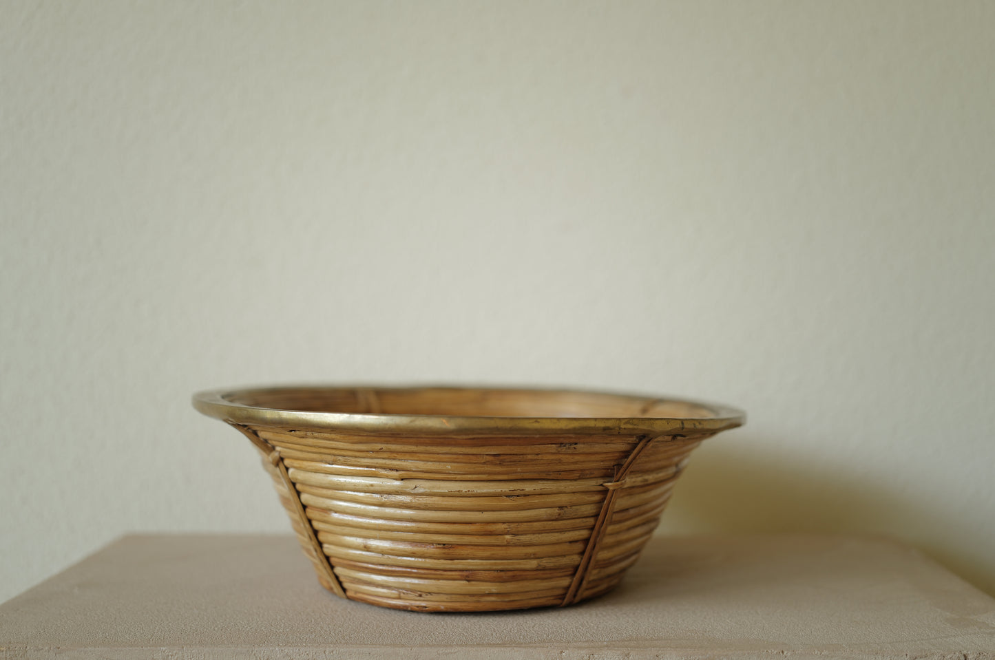 1960s Rattan and Brass Basket Style of Gabriella Crespi, Italy ⑤
