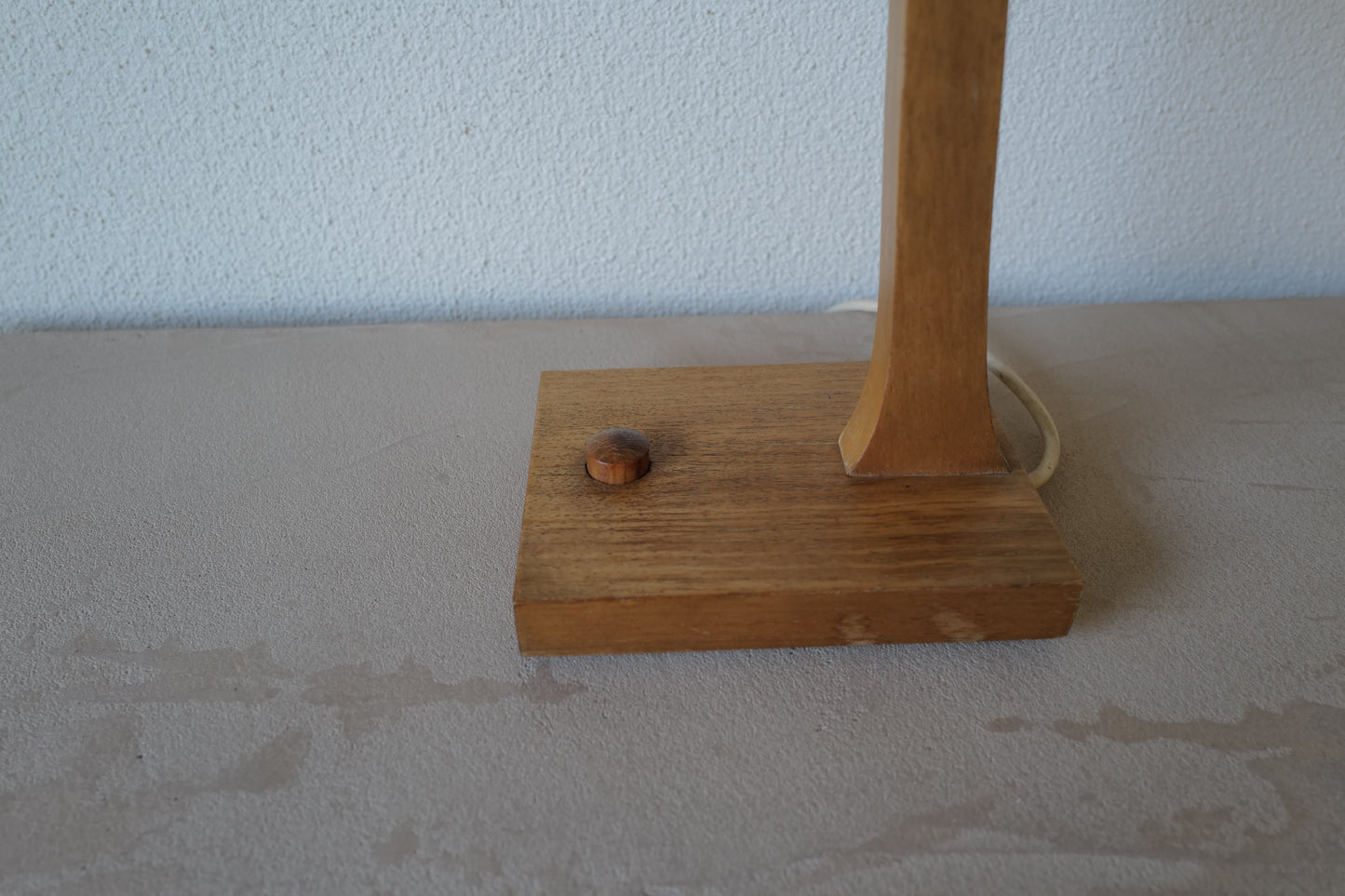 Mid Century table lamp made of teak, with aluminum shade 1950s Denmark
