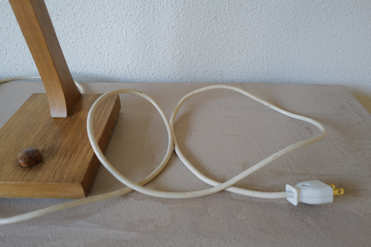 Mid Century table lamp made of teak, with aluminum shade 1950s Denmark