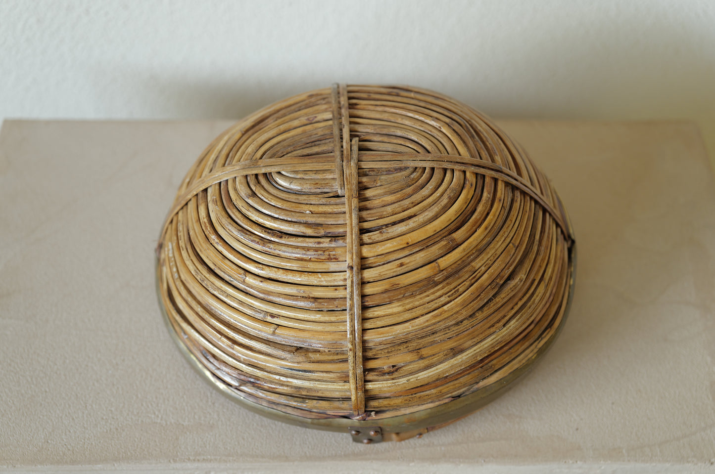 1960s Rattan and Brass Basket Style of Gabriella Crespi, Italy ④