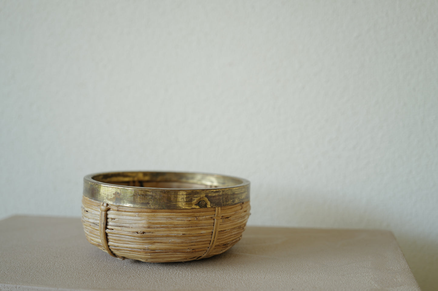 1960s Rattan and Brass Basket Style of Gabriella Crespi, Italy ③