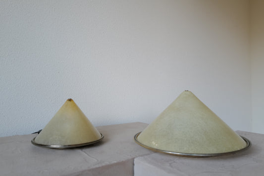 Fiberglass and brass table or floor lamps, Italy 1970s