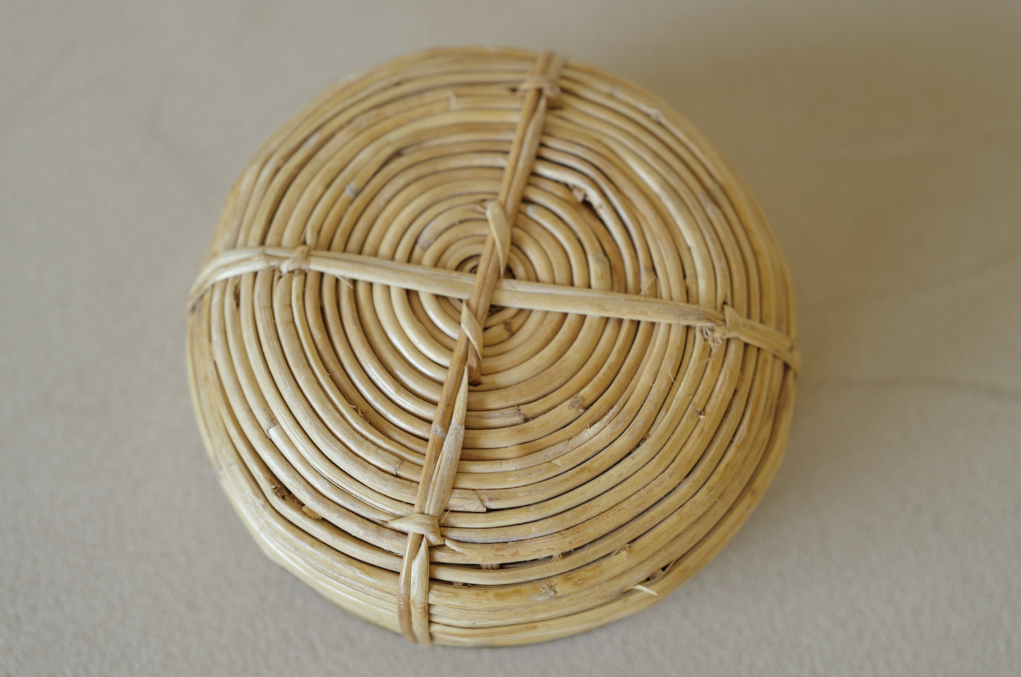 1960s Rattan and Brass Bowl Style of Gabriella Crespi, Italy ②