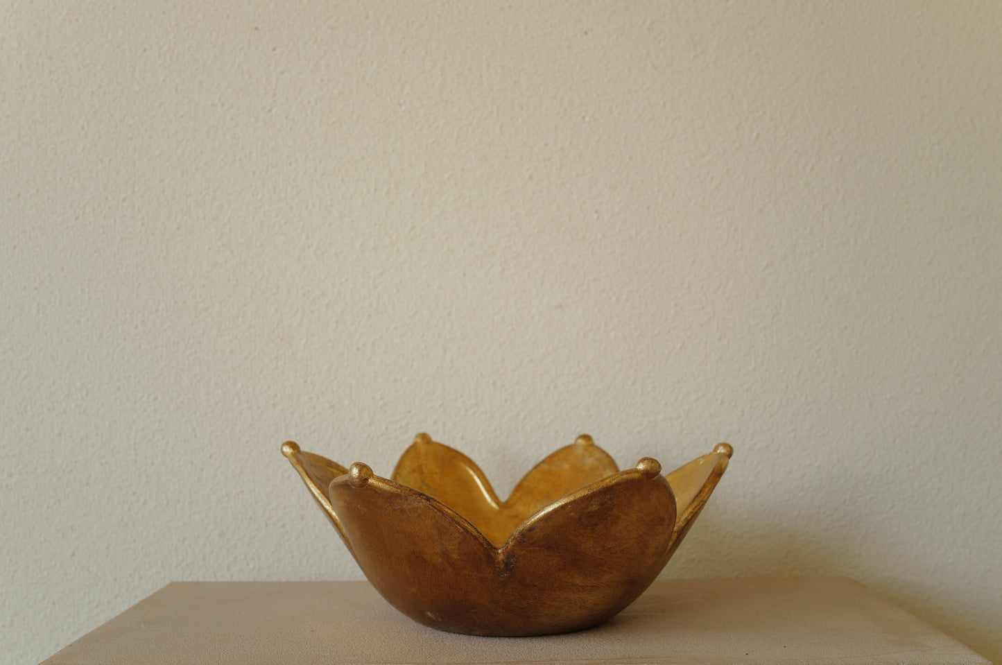 Brushed Gold Ceramic Bowl Italy 1980s