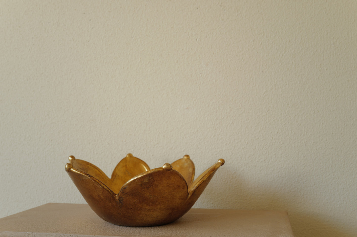 Brushed Gold Ceramic Bowl Italy 1980s
