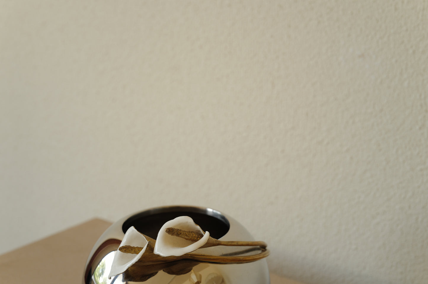 Chrome and Brass Metal Vase by Michael Aram 1980s