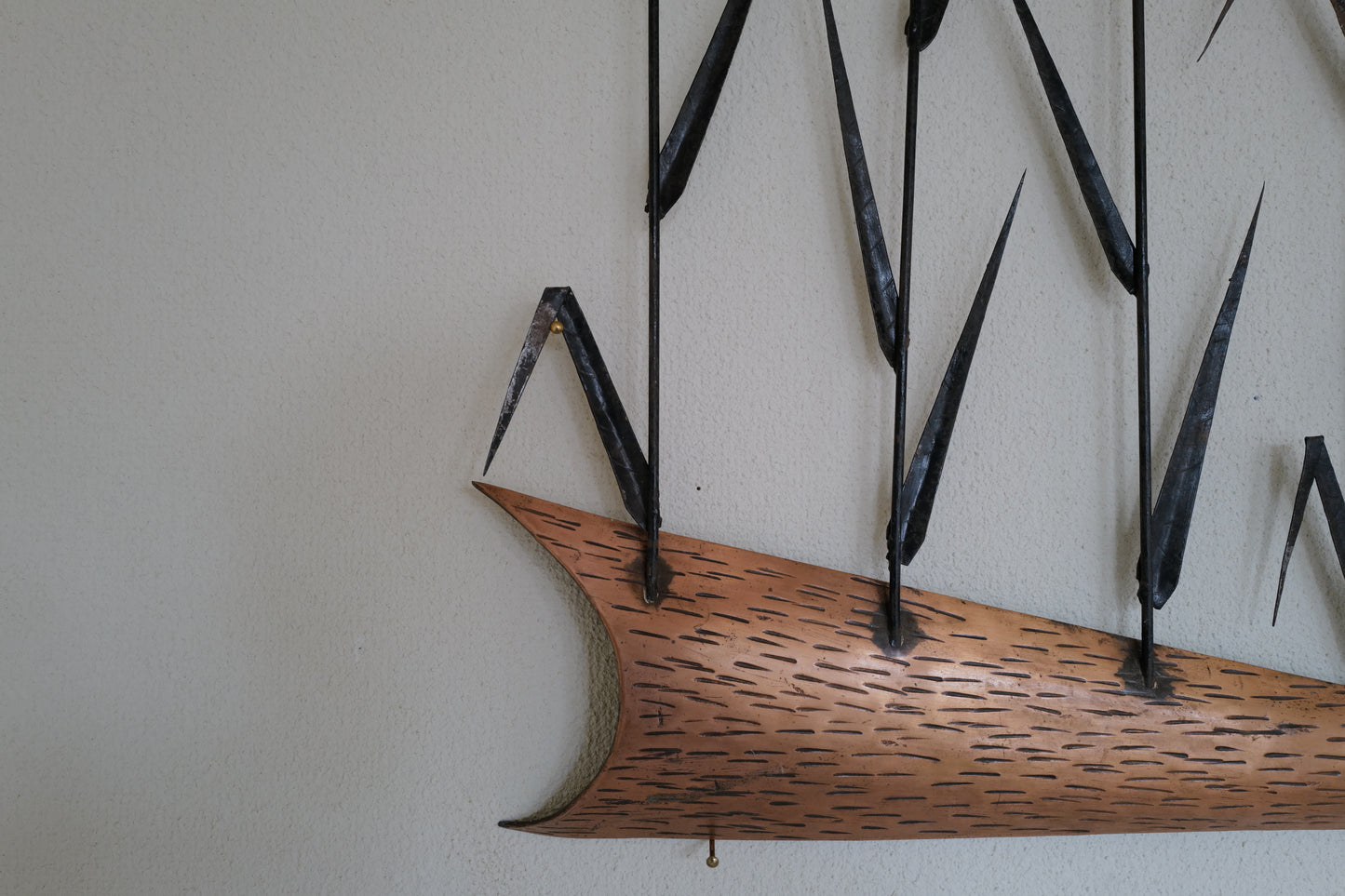 1960s Brass wall scuplture brutalist italy