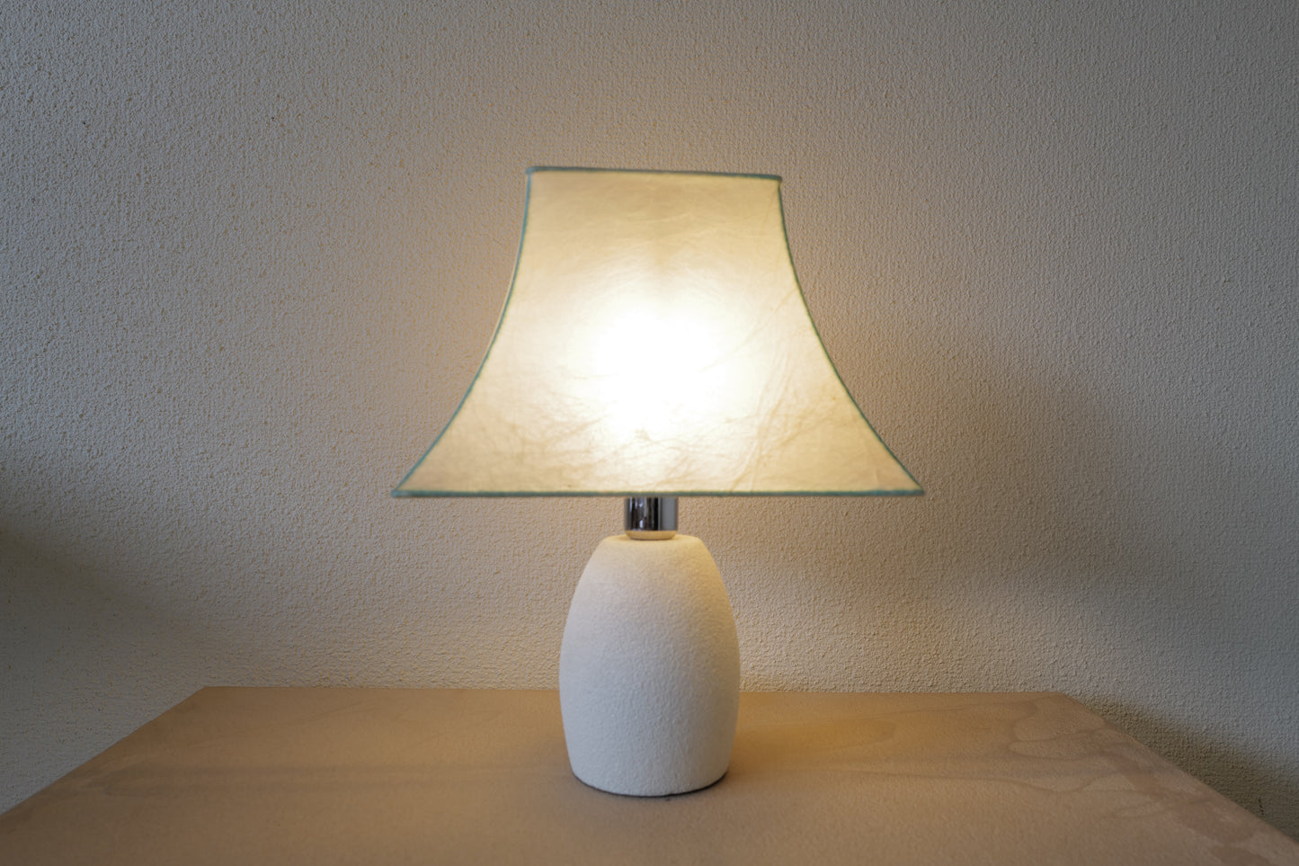 Ceramic base cocoon table lamp by Goldkant Germany 1960s ①