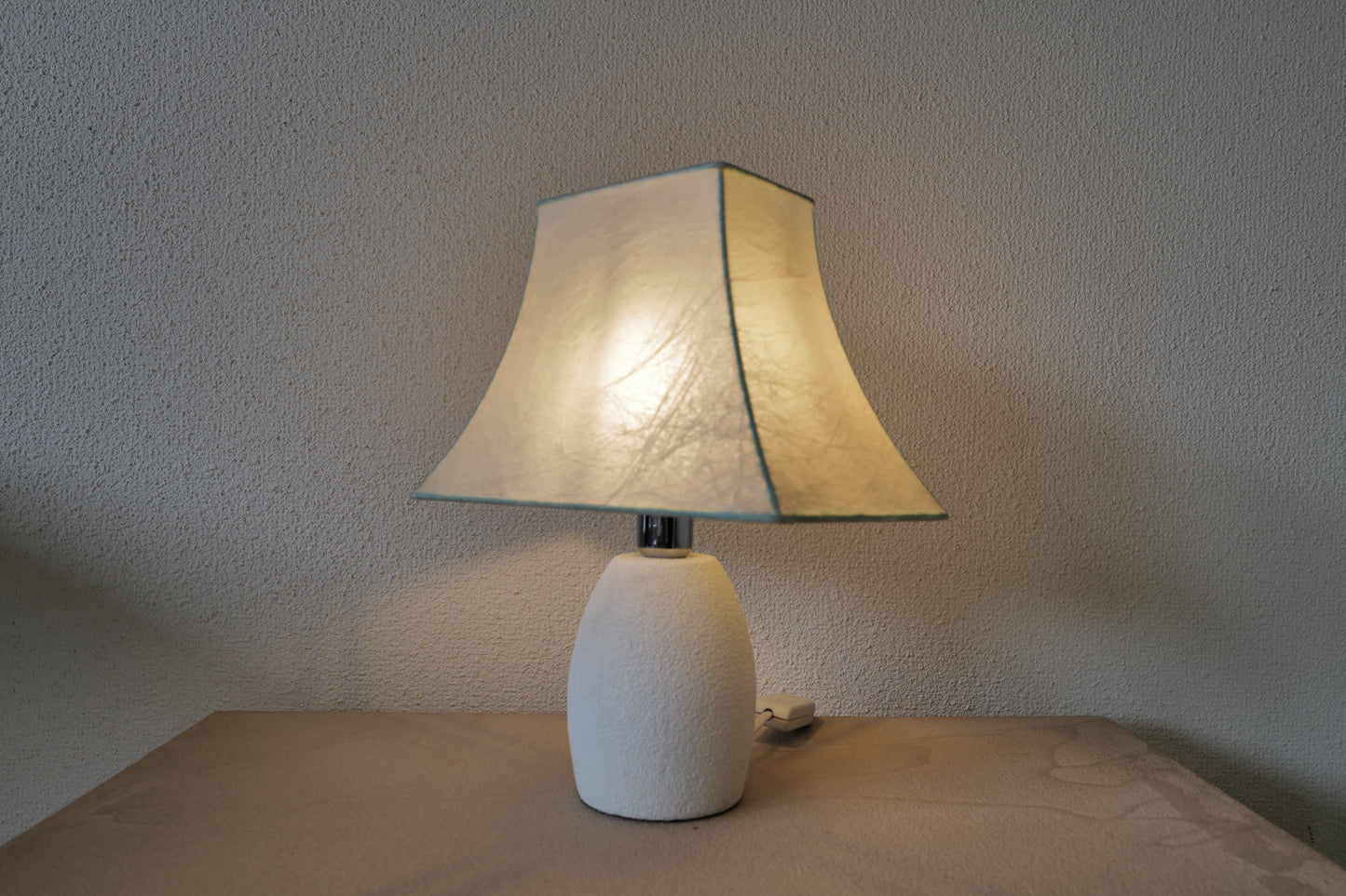 Ceramic base cocoon table lamp by Goldkant Germany 1960s ①