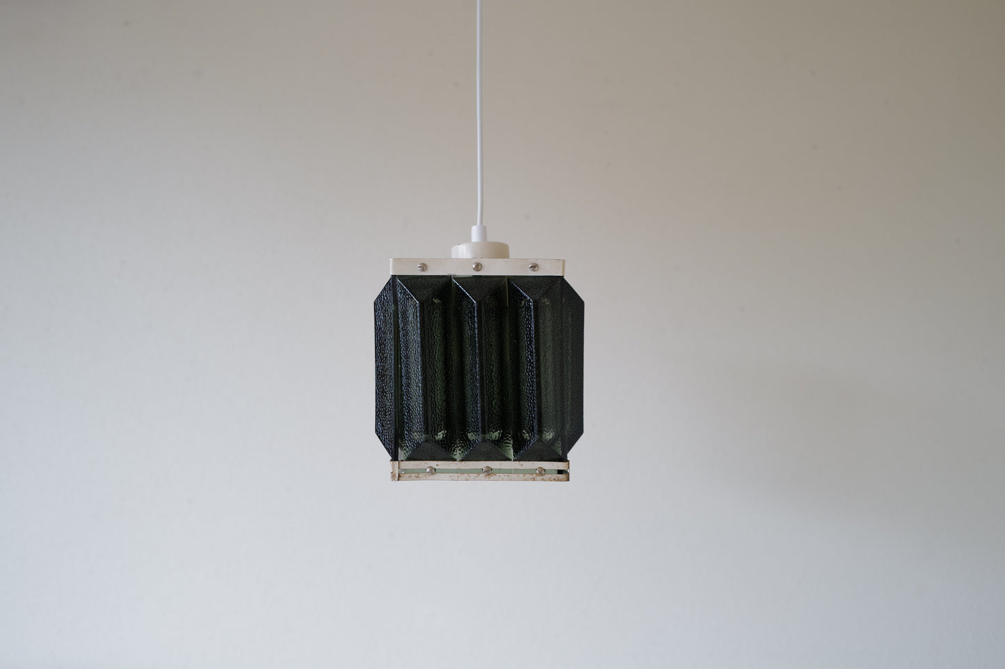1960s metal and smoked solid glass lamp. Sweden