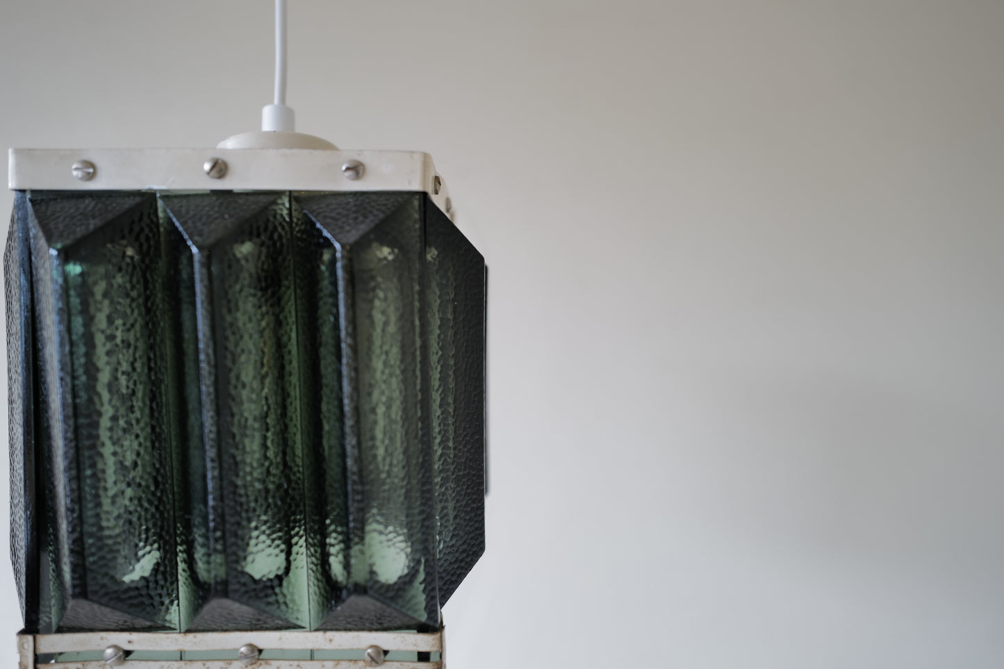 1960s metal and smoked solid glass lamp. Sweden