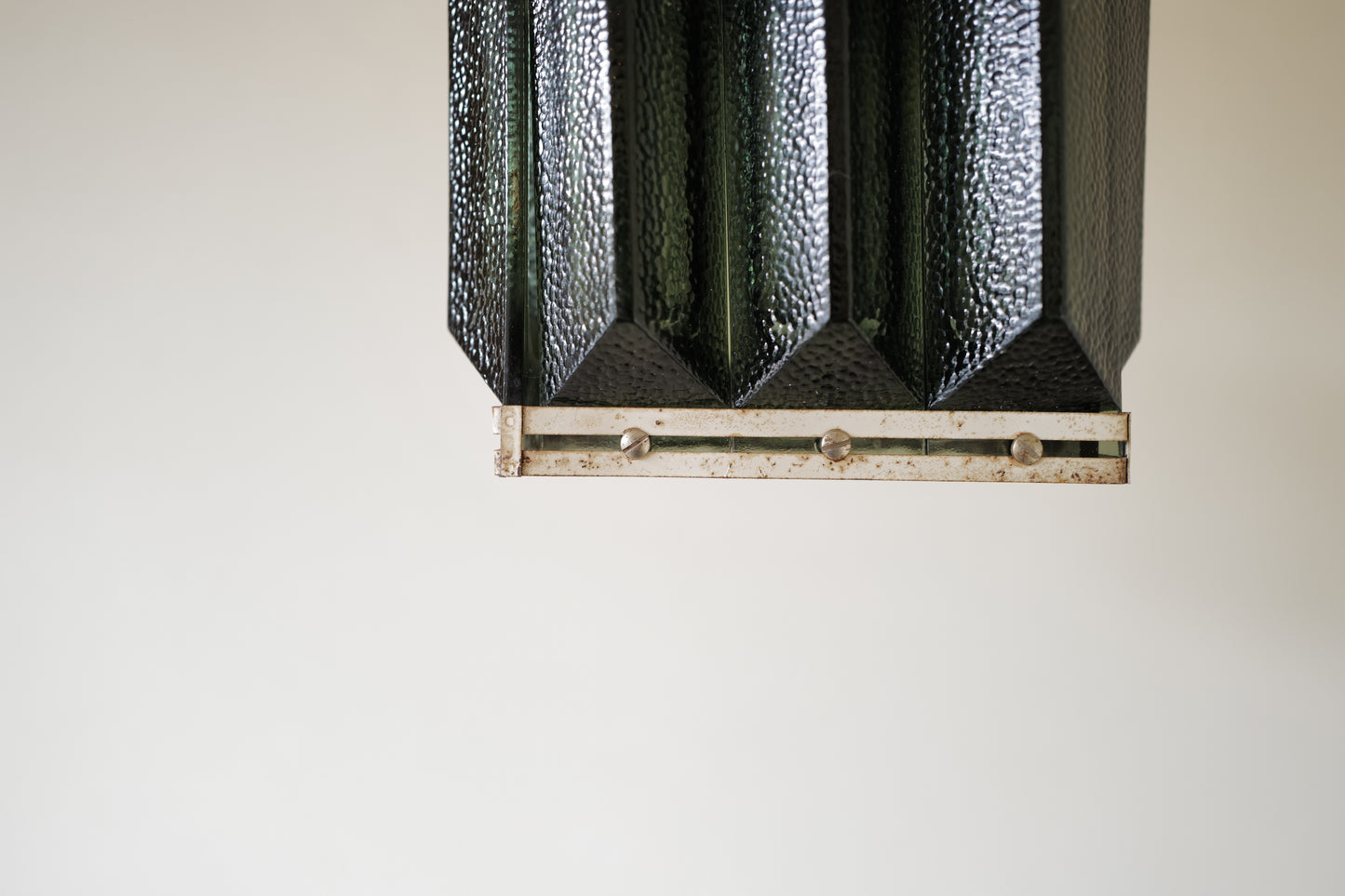 1960s metal and smoked solid glass lamp. Sweden