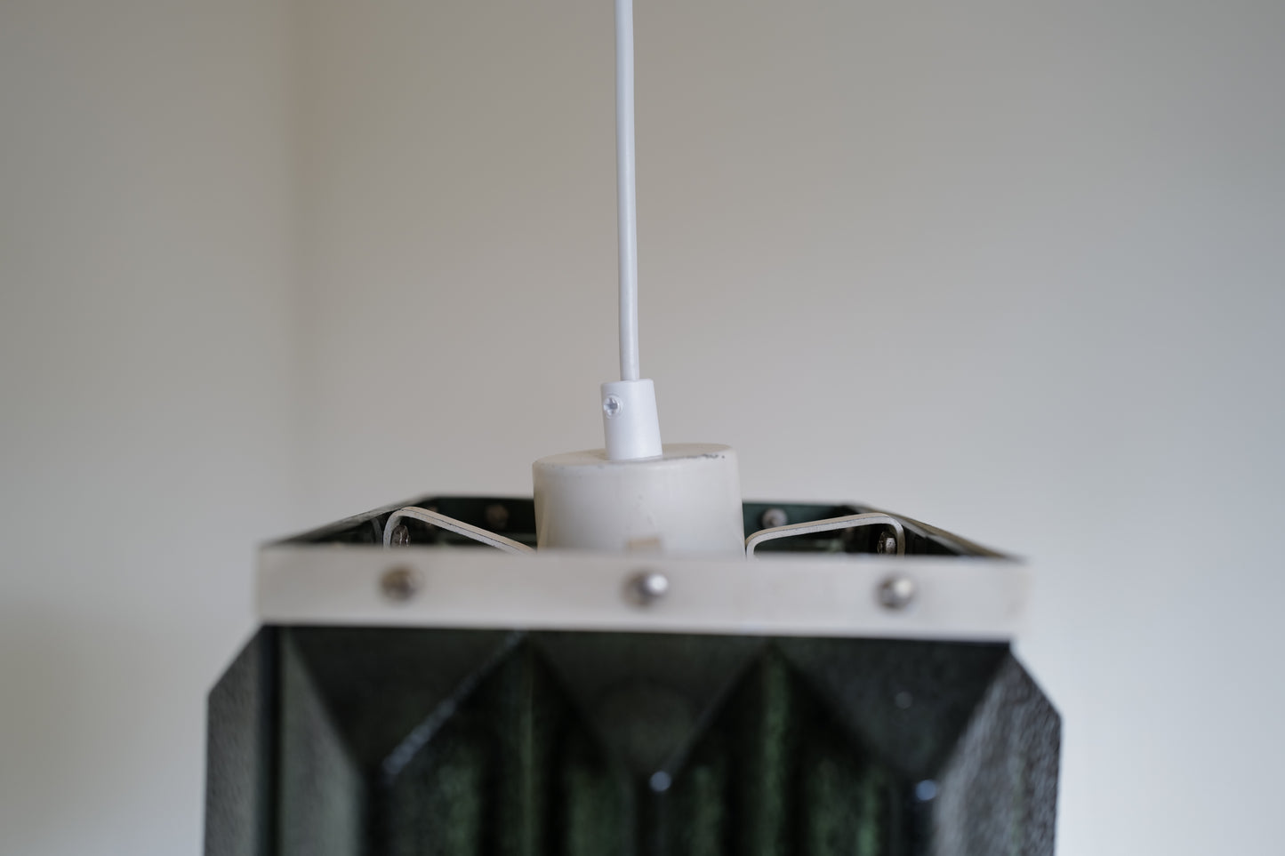 1960s metal and smoked solid glass lamp. Sweden