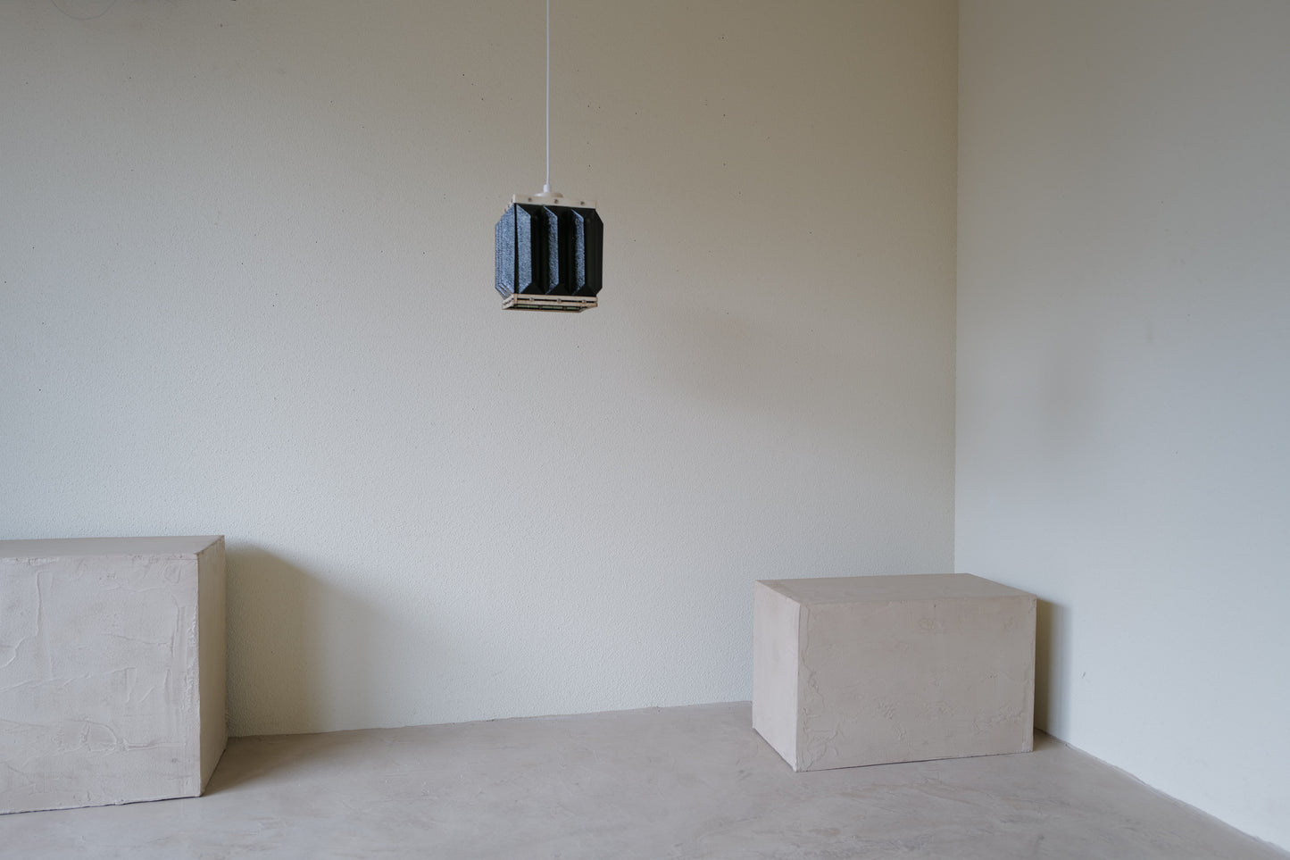 1960s metal and smoked solid glass lamp. Sweden