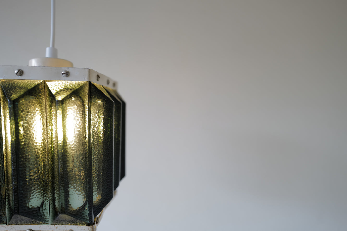 1960s metal and smoked solid glass lamp. Sweden