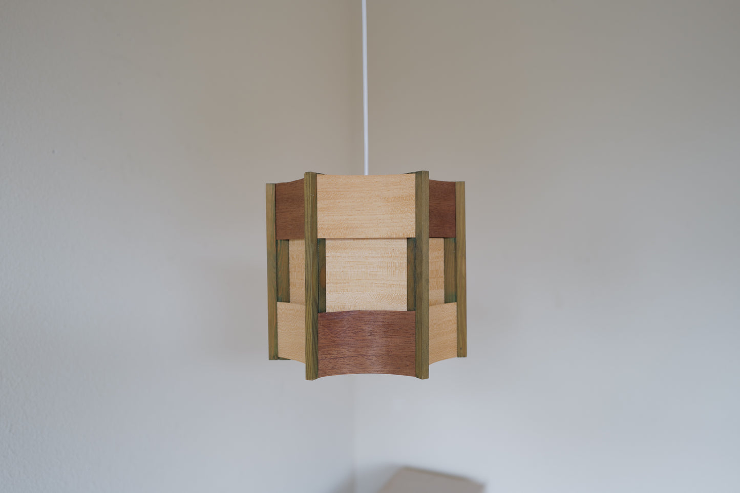 Wood pendant lamp  1970s scandinavia