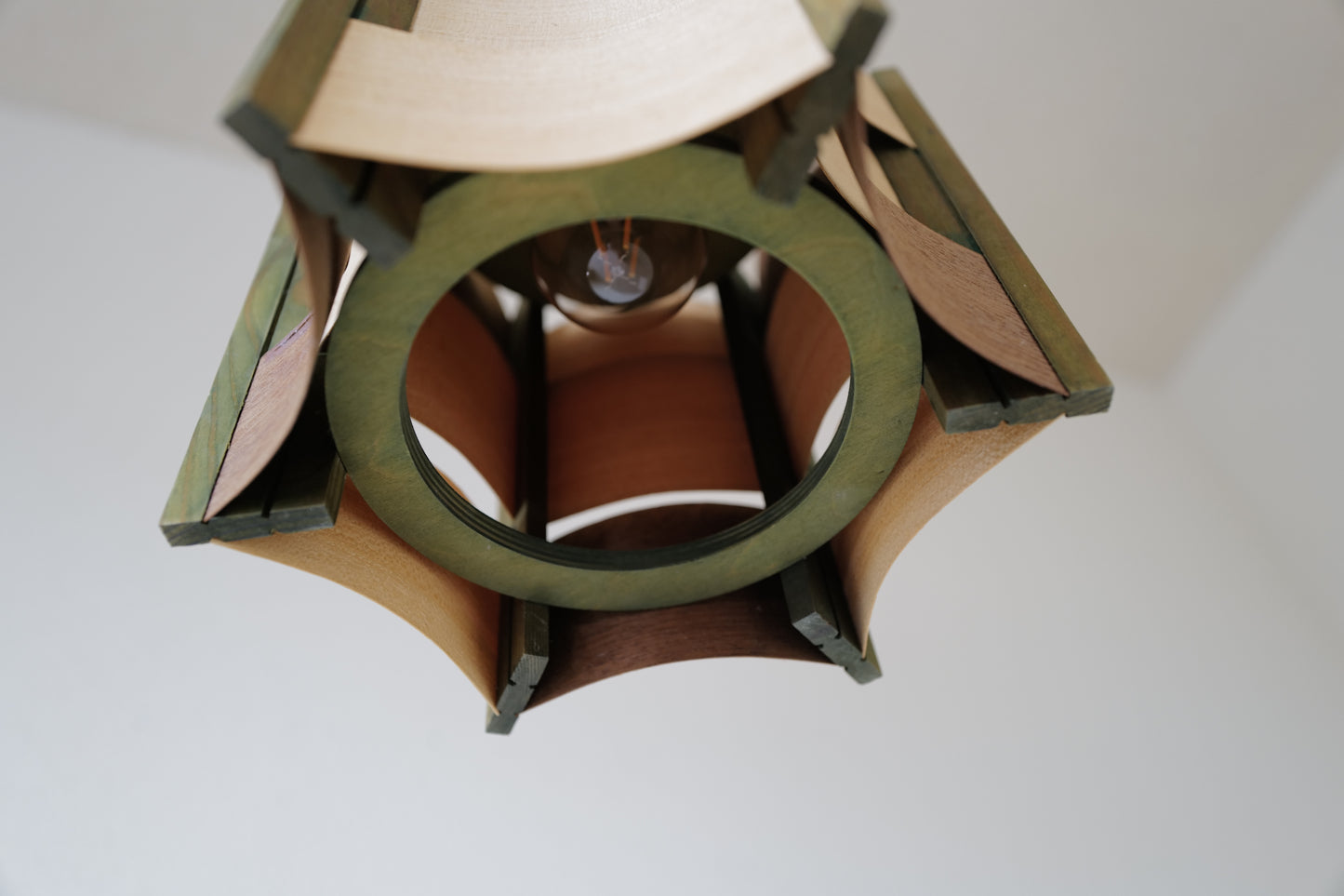 Wood pendant lamp  1970s scandinavia