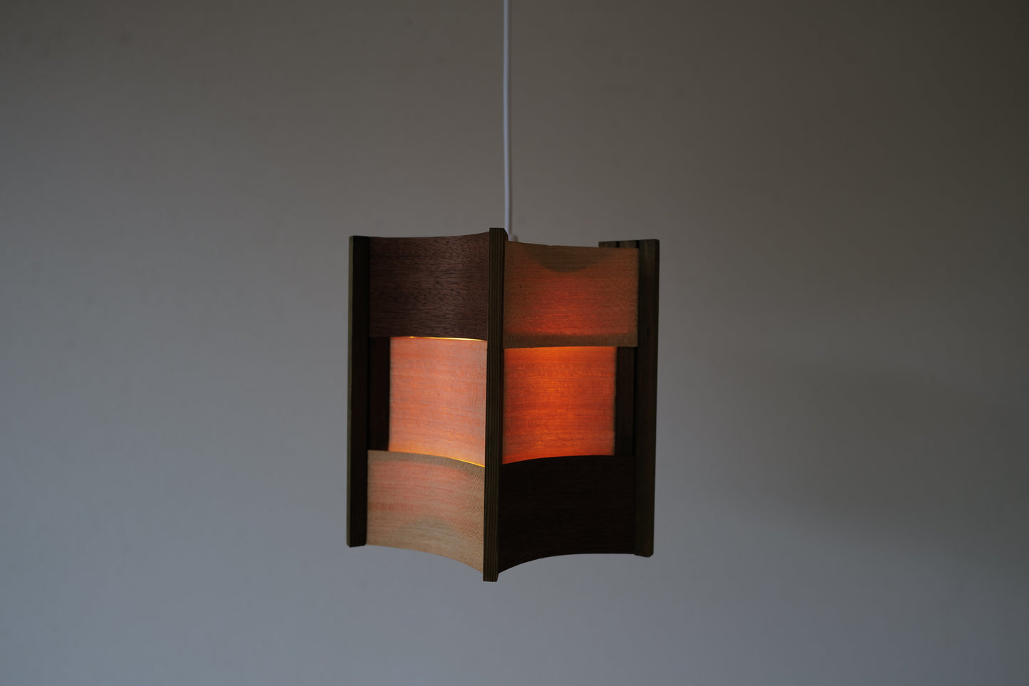 Wood pendant lamp  1970s scandinavia