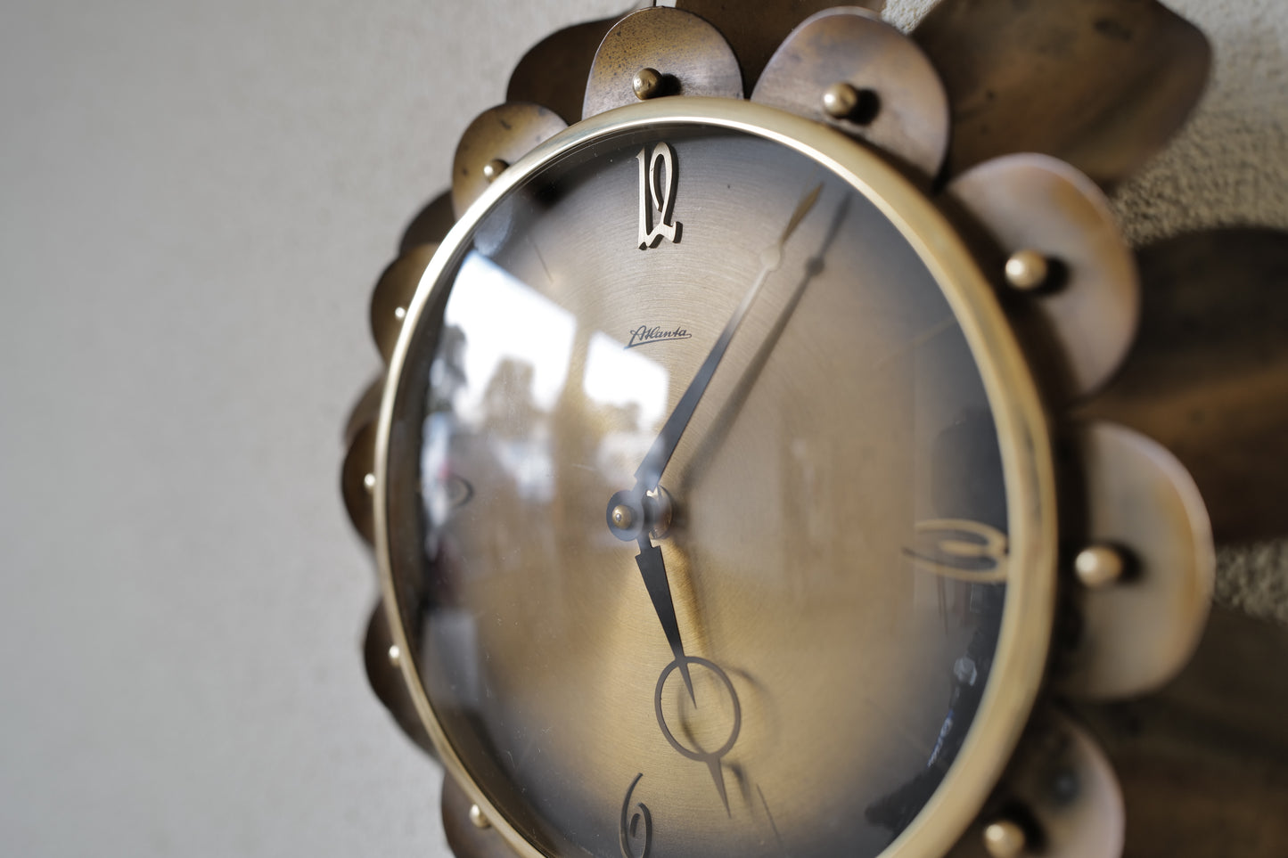 Mechanical wall clock. Atlanta co. in Germany. 1950s